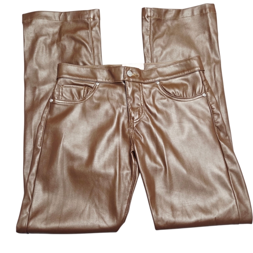 REVICE High Street Faux Leather Flare Pants Brown Size 29 - Picture 7 of 14